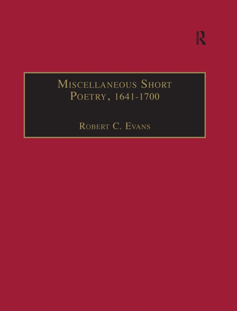 Book Cover for Miscellaneous Short Poetry, 1641-1700 by Robert C. Evans