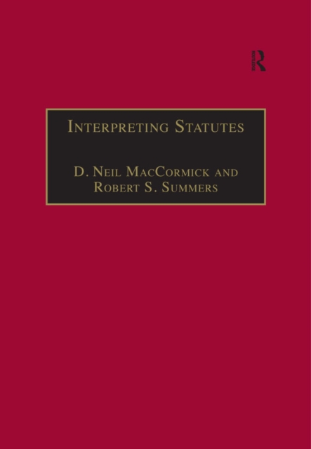 Book Cover for Interpreting Statutes by D. Neil MacCormick, Robert S. Summers