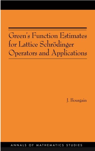 Book Cover for Green's Function Estimates for Lattice Schrodinger Operators and Applications. (AM-158) by Jean Bourgain