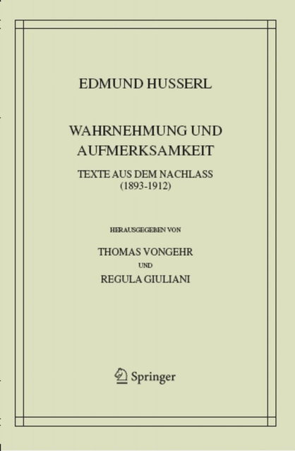 Book Cover for Wahrnehmung und Aufmerksamkeit by Edmund Husserl