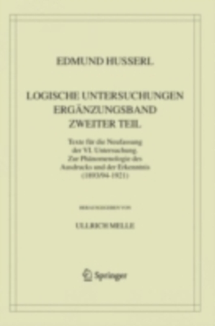 Book Cover for Logische Untersuchungen. Ergänzungsband. Zweiter Teil. by Edmund Husserl