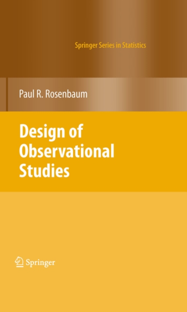 Book Cover for Design of Observational Studies by Paul R. Rosenbaum