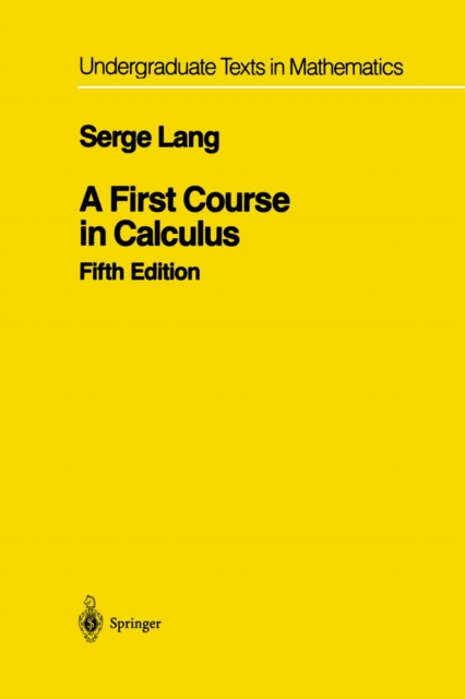 Book Cover for First Course in Calculus by Serge Lang