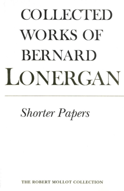 Book Cover for Shorter Papers by Bernard Lonergan