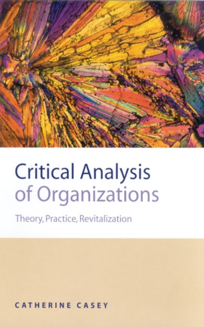 Book Cover for Critical Analysis of Organizations by Catherine Casey