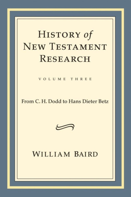 Book Cover for History of New Testament Research by William Baird