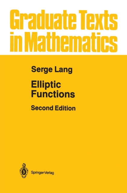 Book Cover for Elliptic Functions by Serge Lang