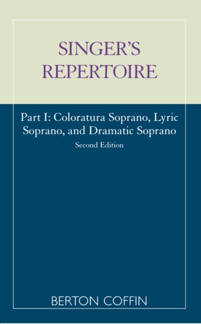 Book Cover for Singer's Repertoire, Part I by Berton Coffin