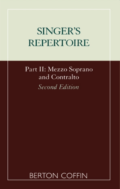 Book Cover for Singer's Repertoire, Part II by Berton Coffin