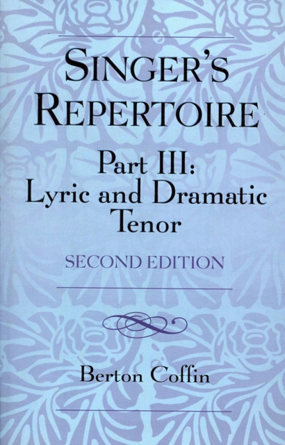 Book Cover for Singer's Repertoire, Part III by Berton Coffin