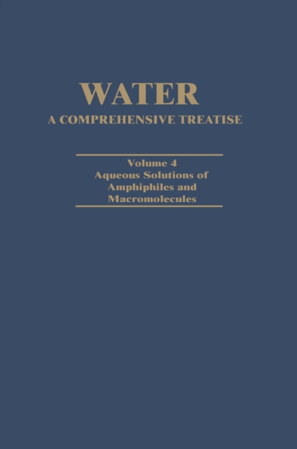 Book Cover for Water A Comprehensive Treatise by Felix Franks