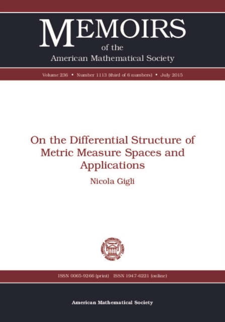 Book Cover for On the Differential Structure of Metric Measure Spaces and Applications by Nicola Gigli