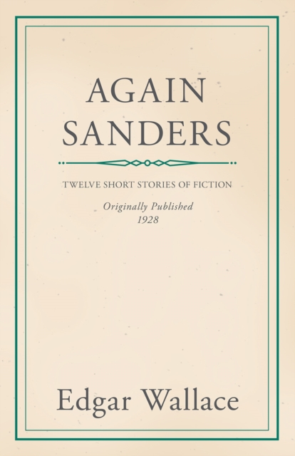 Book Cover for Again Sanders by Edgar Wallace