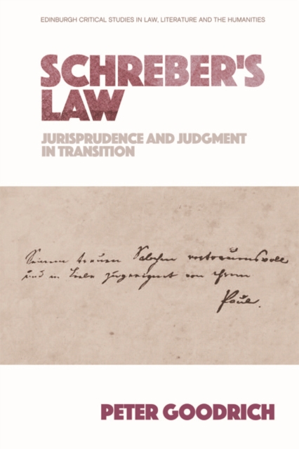 Book Cover for Schreber's Law by Peter Goodrich