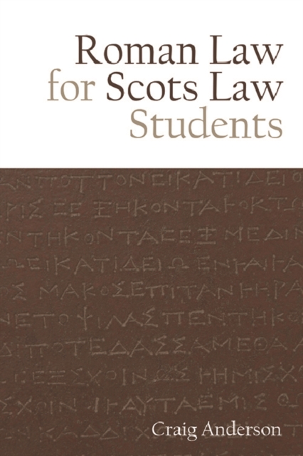 Book Cover for Roman Law for Scots Law Students by Craig Anderson