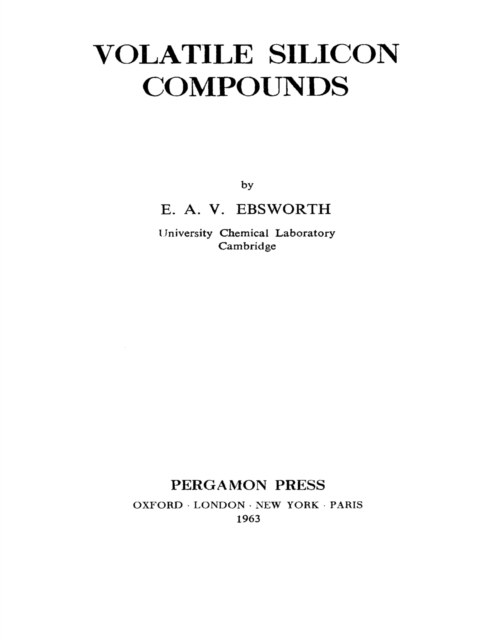 Book Cover for Volatile Silicon Compounds by E. A. V. Ebsworth