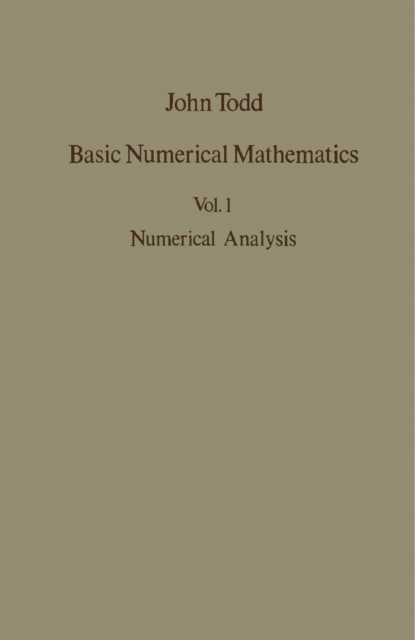 Book Cover for Numerical Analysis by John Todd