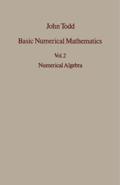 Book Cover for Numerical Algebra by John Todd