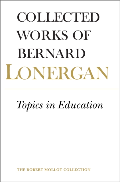 Book Cover for Topics in Education by Bernard Lonergan