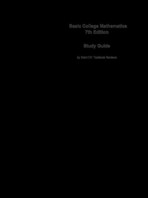 Book Cover for e-Study Guide for: Basic College Mathematics by John Tobey Jr., ISBN 9780321747594 by Cram101 Textbook Reviews