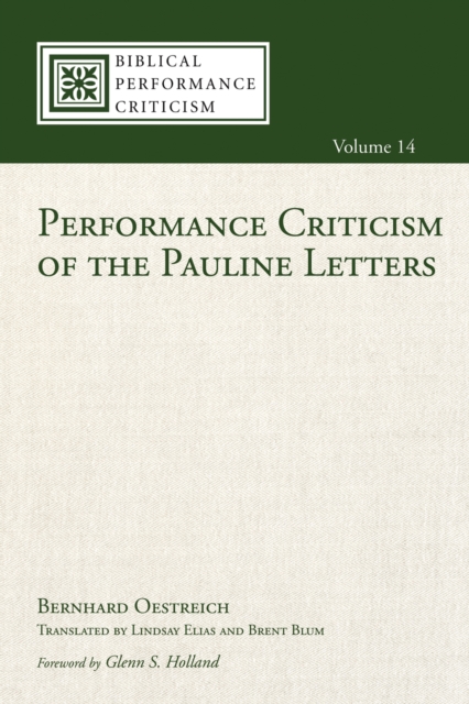 Book Cover for Performance Criticism of the Pauline Letters by Bernhard Oestreich