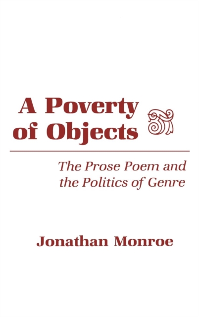 Book Cover for Poverty of Objects by Monroe, Jonathan