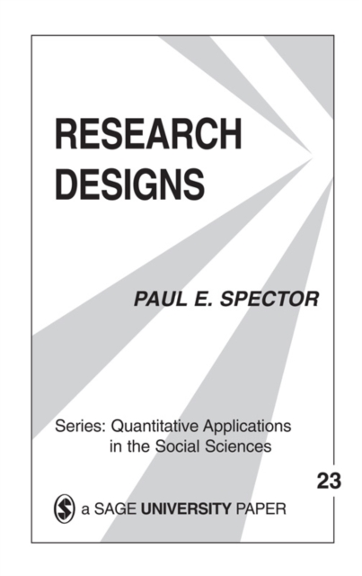 Book Cover for Research Designs by Paul E. Spector