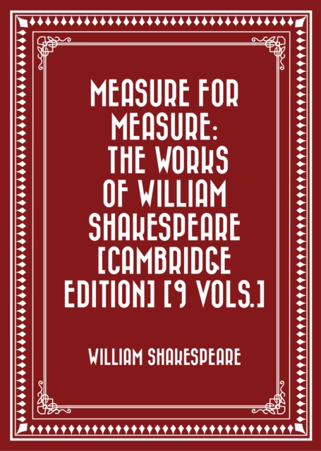 Book Cover for Measure for Measure: The Works of William Shakespeare [Cambridge Edition] [9 vols.] by William Shakespeare