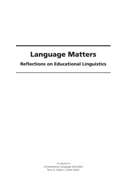 Book Cover for Language Matters by Timothy Reagan