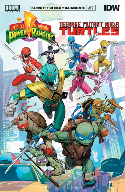 Book Cover for Mighty Morphin Power Rangers/Teenage Mutant Ninja Turtles #1 by Ryan Parrott