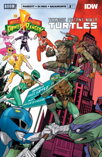 Book Cover for Mighty Morphin Power Rangers/Teenage Mutant Ninja Turtles #2 by Ryan Parrott