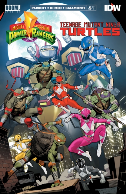 Book Cover for Mighty Morphin Power Rangers/Teenage Mutant Ninja Turtles #5 by Ryan Parrott