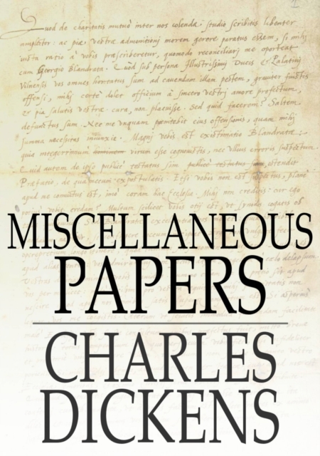 Book Cover for Miscellaneous Papers by Charles Dickens