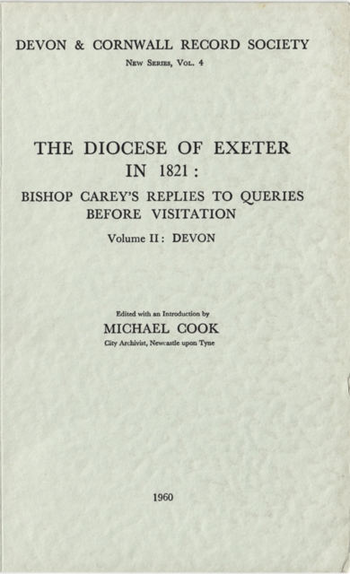 Book Cover for Diocese of Exeter in 1821 by Cook, Michael