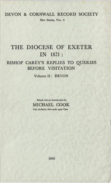 Book Cover for Diocese of Exeter in 1821 by Michael Cook