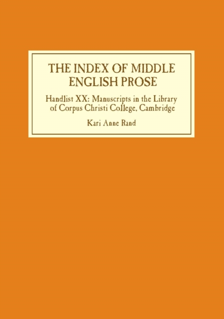 Book Cover for The Index of Middle English Prose by Rand, Kari Anne