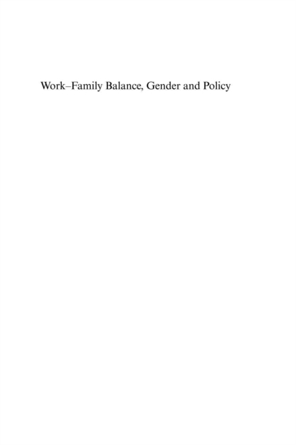 Book Cover for Work-Family Balance, Gender and Policy by Jane Lewis