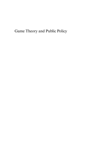 Book Cover for Game Theory and Public Policy by McCain, Roger A.