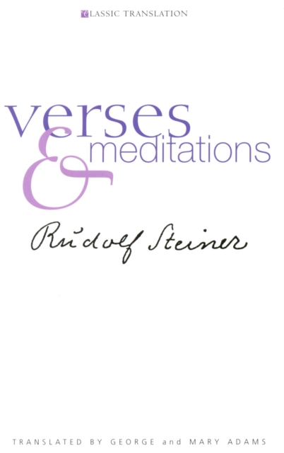 Book Cover for Verses and Meditations by Steiner, Rudolf