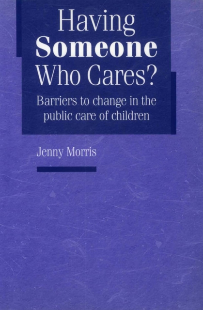 Book Cover for Having Someone Who Cares by Jenny Morris