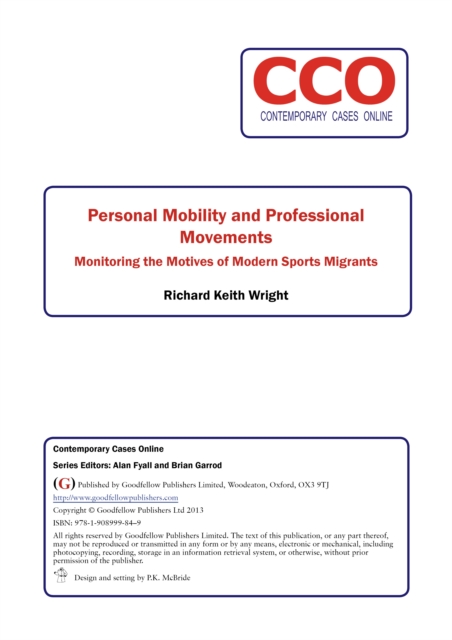 Book Cover for Personal Mobilities & Professional Movements in Sport by Wright, Richard