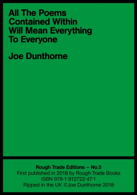 Book Cover for All The Poems Contained Within Will Mean Everything To Everyone by Joe Dunthorne