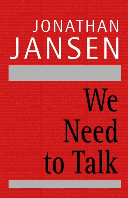 Book Cover for We Need to Talk by Jonathan Jansen