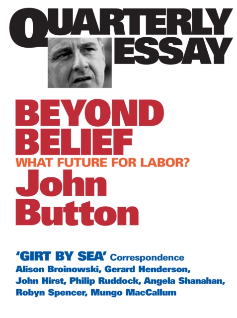 Book Cover for Quarterly Essay 6 Beyond Belief by John Button