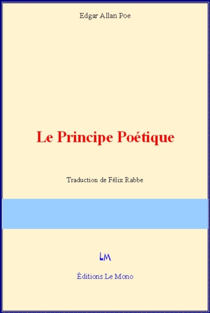 Book Cover for Le principe poétique by Edgar Allan Poe