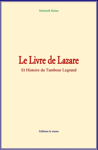 Book Cover for Le Livre de Lazare by Heinrich Heine