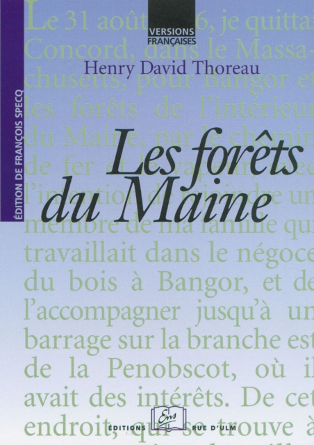 Book Cover for Les forêts du Maine by Henry David Thoreau