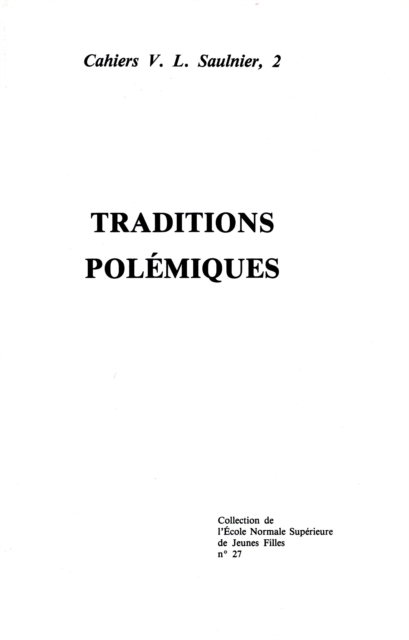 Book Cover for Traditions polémiques by Collectif