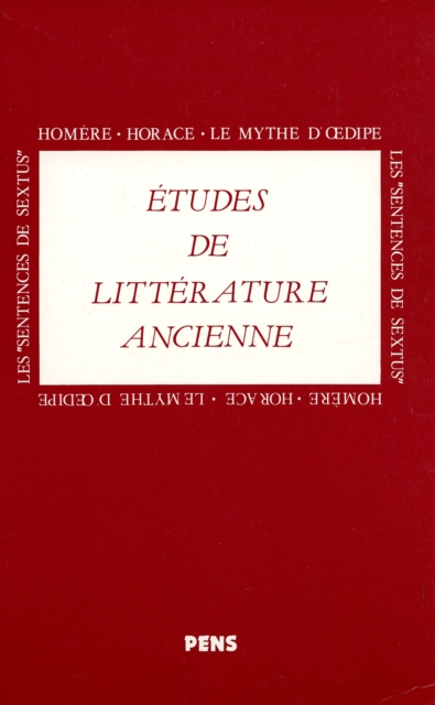 Book Cover for Homère, Horace, le mythe d''Œdipe, les Sentences de Sextus by Collectif