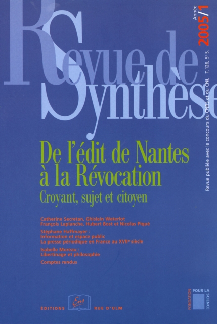 Book Cover for De l''édit de Nantes à la Révocation by Collectif